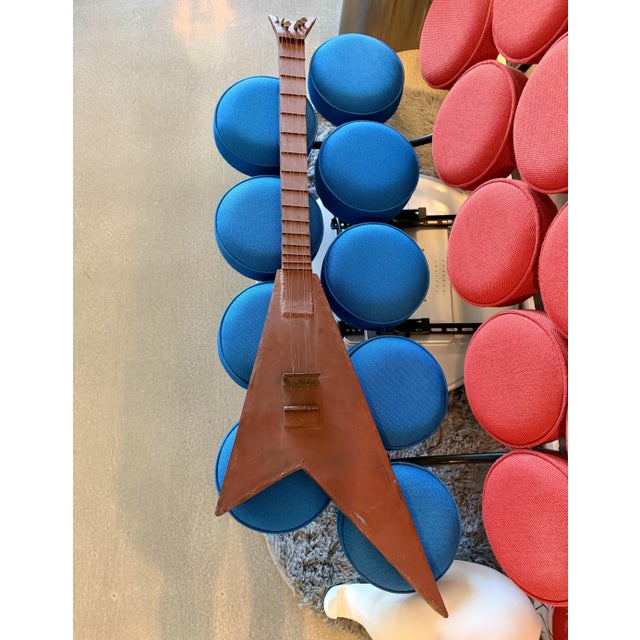 1970s Custom Oversized Metal Flying v Guitar Abstract Steel Sculpture Art For Sale - Image 14 of 18