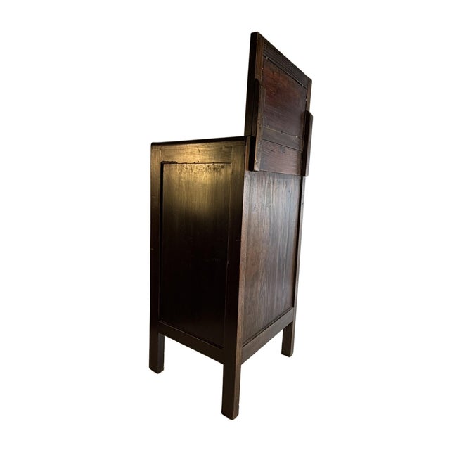 Wood Petite Chinese Art Deco Night Table From 1920's Shanghai For Sale - Image 7 of 14