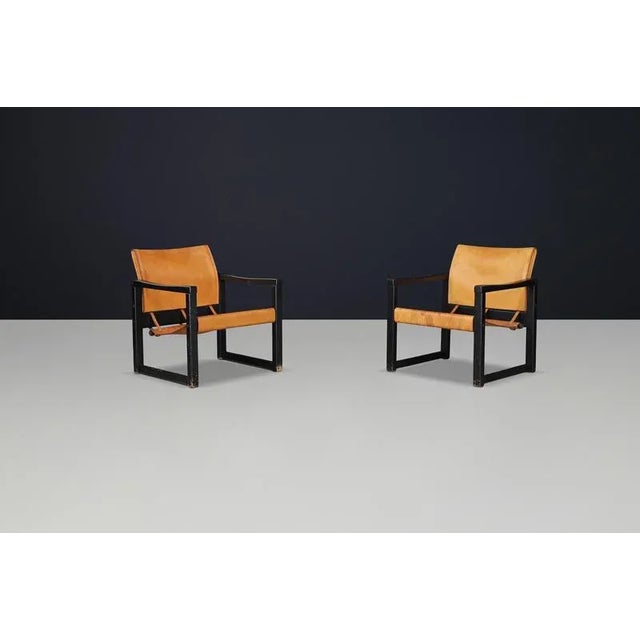 Safari Lounge Chairs in Cognac Leather by Karin Mobring for Ikea, 1970s, Set of 2 For Sale - Image 3 of 9