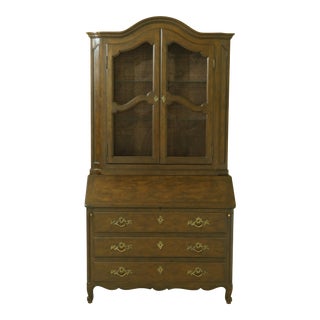 Baker Walnut French Style Secretary Desk For Sale