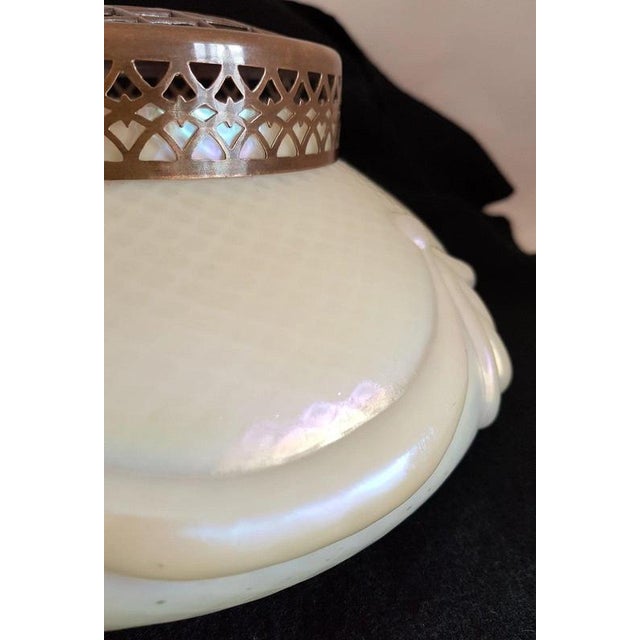 Edwardian Iridescent Glass Rose Bowl with Original Cover, 1910s For Sale - Image 10 of 13