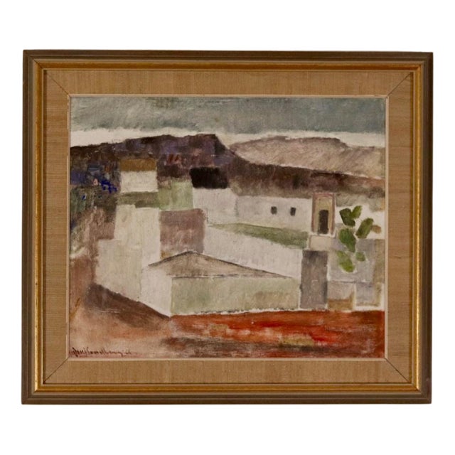 Josef Sandberg, Houses, 1960s, Oil on Panel, Framed For Sale