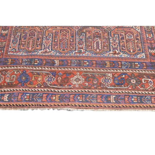 Antique Khamseh Rug 4'10'' x 5'11'' For Sale - Image 9 of 12