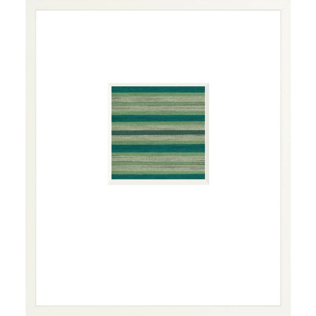Lagoon in Green - Fiber Art Fine Art Print - Matted & Framed For Sale