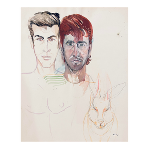 1980s Randy Ballano Portrait of Men and Rabbit