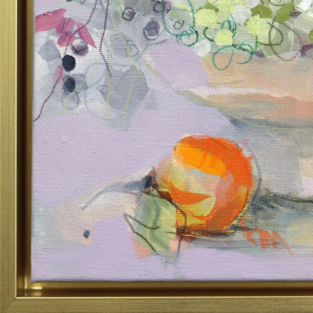Sweet Oranges - Framed Abstract Expressive Botanical Floral Still Life Ortiginal Artwork by Kellie Newsome For Sale - Image 4 of 9