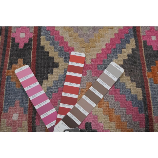 Mid 20th Century Vintage Turkish Kilim Runner 2'6'' X 12'2'' For Sale - Image 10 of 11