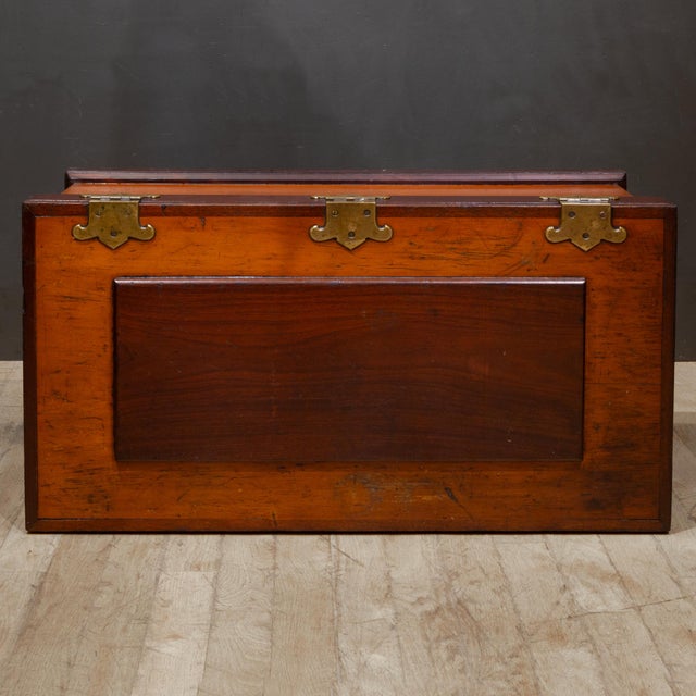 19th C. Mahogany and Bronze Blanket Chest Trunk c.1850 For Sale - Image 9 of 11
