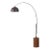 92" Tambo Floor Lamp,1980s - Mid Century Arc Lamp, Black Nickel Body Finish, Dimmable, Dark Walnut Base For Sale