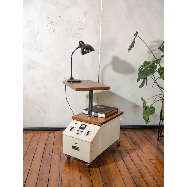 Vintage Famed Lamp Cart with Oak Tops, 1960s For Sale - Image 12 of 18