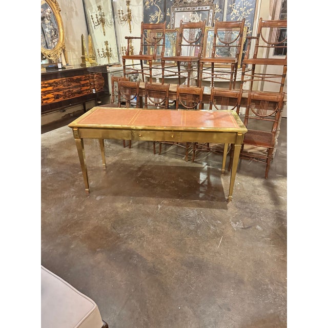 Italian John Vessey Style Brass Desk For Sale - Image 12 of 13