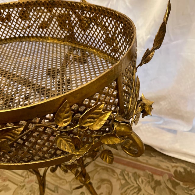 Mid 20th Century Antique Cast Iron Floral Jardiniere For Sale - Image 5 of 10