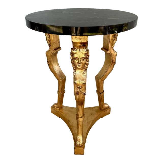 French 19th Century Grand Tour Neoclassical Giltwood Gueridon. For Sale