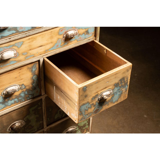 Early Pine Dresser with Distressed Paint For Sale In Chicago - Image 6 of 10