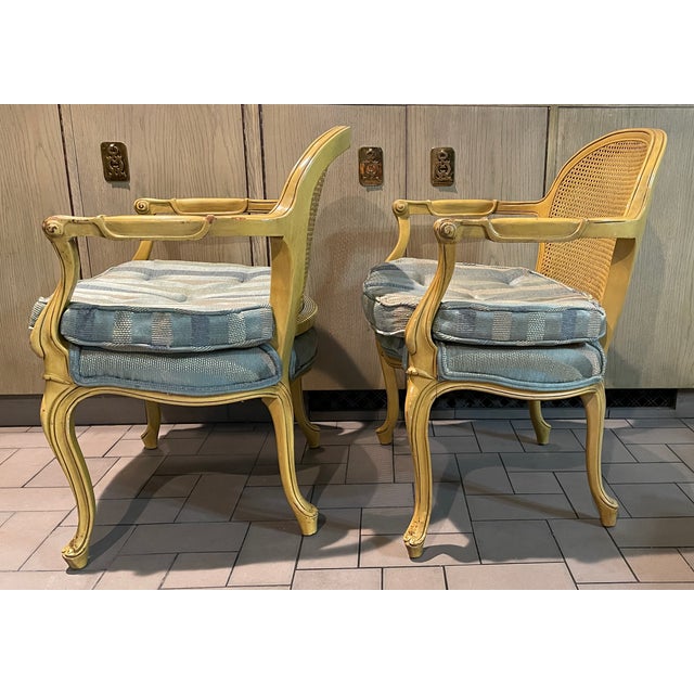 Mid 20th Century Bergere Chairs With Cane Backs a Pair Chairish