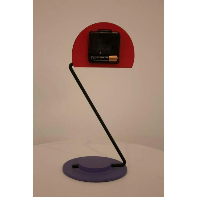 Metal Memphis Style Constructivism 1980 Aluminum Shelf Clock by Nicolai Canetti Modern For Sale - Image 7 of 12