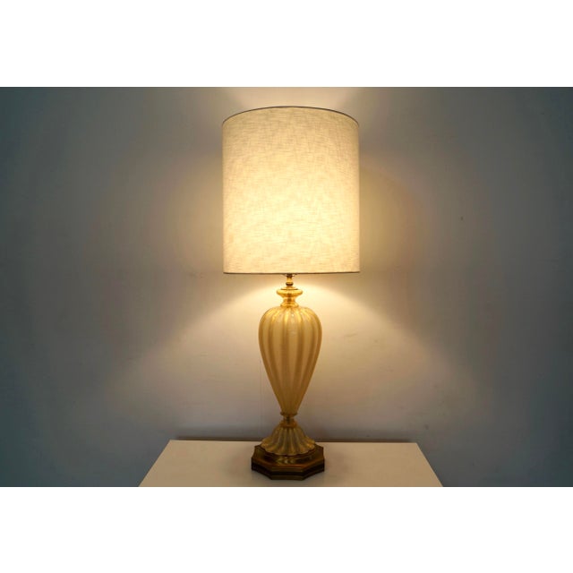 1960’s Hollywood Regency Barovier & Toso Murano Glass Table Lamp For Sale - Image 11 of 12