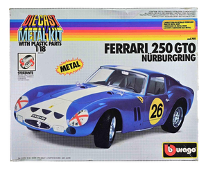 Die-Cast Metal Kit, Ferrari 250 Gto Nürburgring, 1:18 Scale from Burago, Italy, 1980s