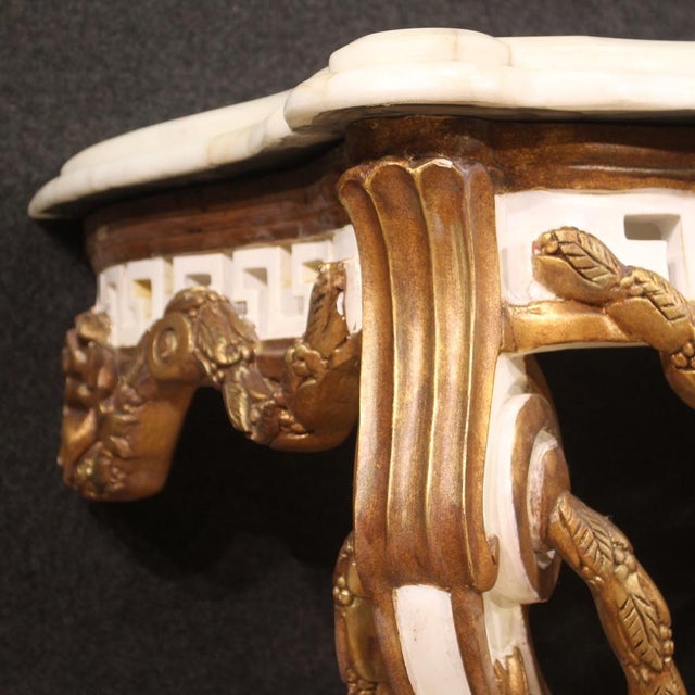 French Lacquered and Painted Console Table, 1980s For Sale - Image 3 of 12