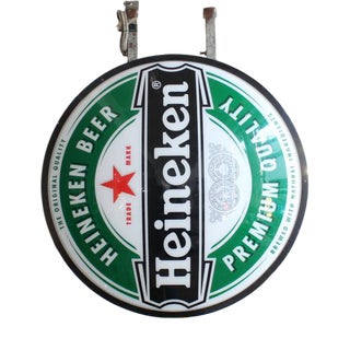 Double-Sided Heineken Illuminated Sign, 1980s For Sale