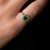 1930s Art Deco Emerald Diamond Platinum Cluster Ring, Size 5 For Sale - Image 4 of 5