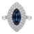 Natural Blue Sapphire 1.10ct & Diamond 0.58ct Ring in 18k For Sale