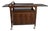 Mid Century Sculpted Rosewood Rolling Bar Cart For Sale