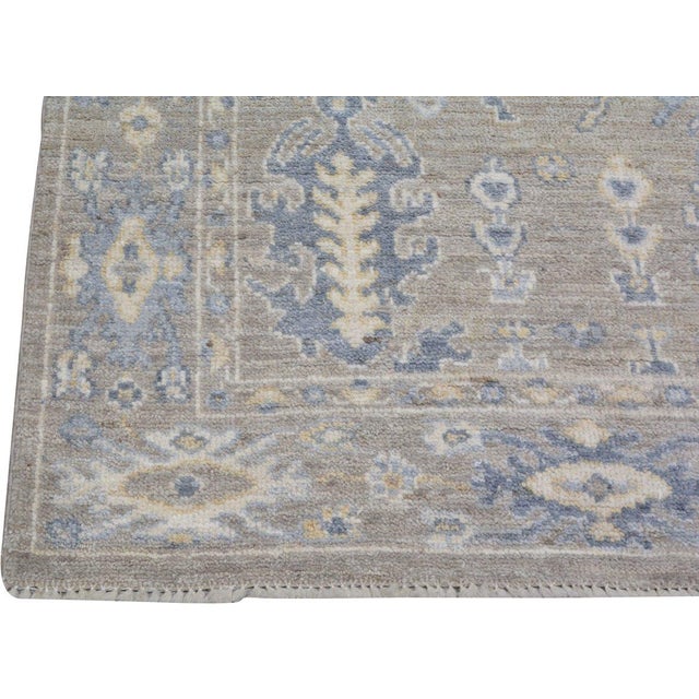 Turkish Oushak Hand Knotted Wool Rug, 4'x6'2" For Sale - Image 4 of 4