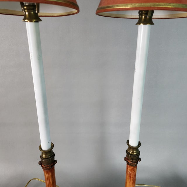 Hart & Associates Table Lamps Brass & Bamboo Vintage Pair For Sale - Image 11 of 15
