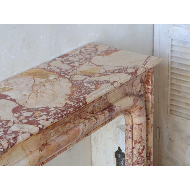 Antique French Boudin Mantelpiece in Brèche De Montmeyan Marble, 1800s For Sale - Image 15 of 15