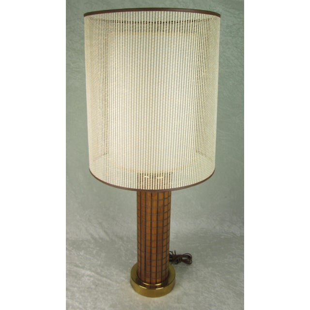 Brown 1964 Mid Century Modern Gruvwood Lamp World's Fair For Sale - Image 8 of 14