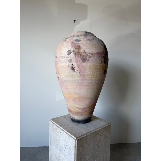 Large - 1980s Anderson Handmade Organic Studio Pottery Floor Vase – Signed For Sale - Image 12 of 12