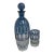 Crystal Blue Cut Decanter + Matching Tumblr, Pair For Sale