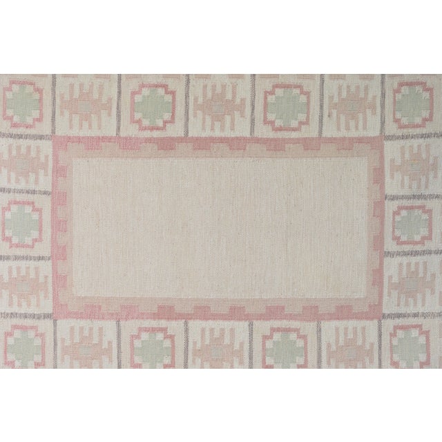 Mid-Century Modern Pale Cream and Pink Kilim, 1960s For Sale - Image 3 of 7