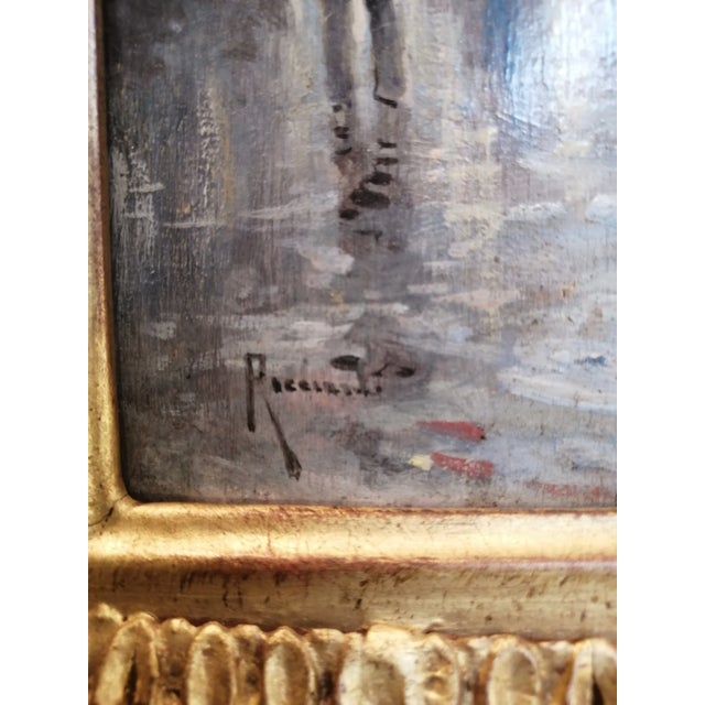 Oscar Ricciardi, Place du marché animée, Oil on Wood, Framed For Sale - Image 3 of 5