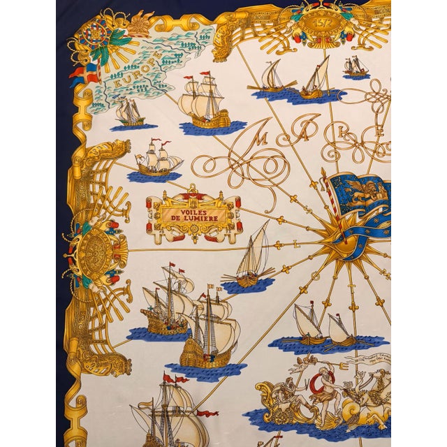 Late 20th Century HERMÈS VOILES de LUMIÈRE Silk Scarf designed by Joachim Metz 1995 For Sale - Image 5 of 9