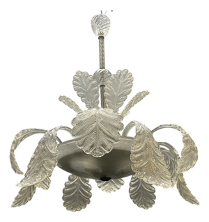 Large Murano Glass Leaf Chandelier attributed to Barovier & Toso, Italy, 1950s