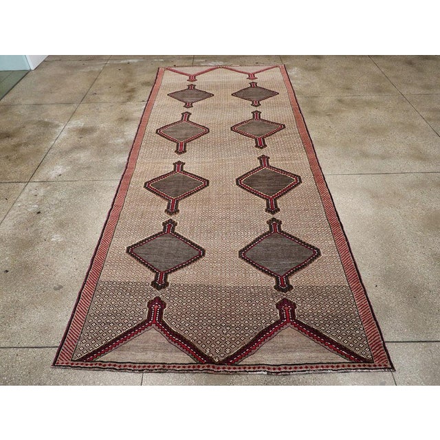 Galerie Shabab Collection Mid-20th Century Turkish Anatolian Wide Gallery Runner For Sale - Image 4 of 10