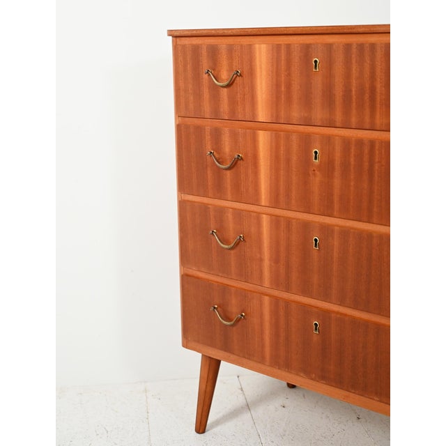 Wood Scandinavian Mahogany Chest of Drawers, 1950s-1960s For Sale - Image 7 of 10