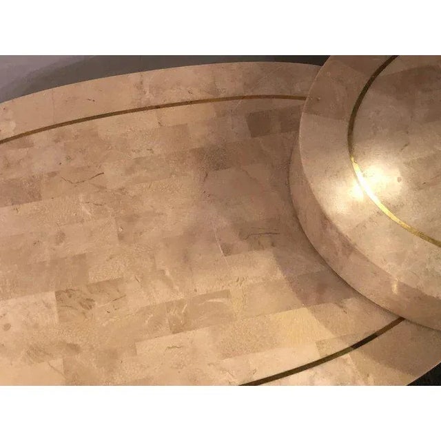 Off-white Mid-Century Modern Tessellated Expanding Coffee or End Table Style of Garcel For Sale - Image 8 of 9