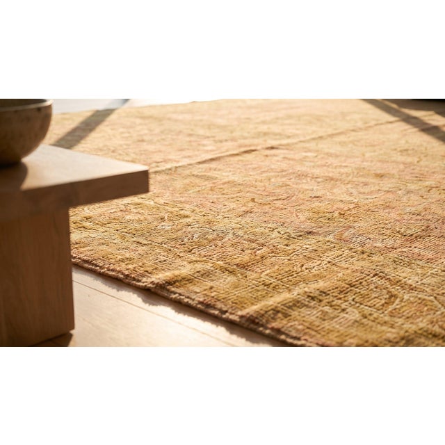 Pink 1890s Pink Rose Diamond Antique Indian Agra Rug 15' X 19'6" Handknotted Wool Carpet For Sale - Image 8 of 9