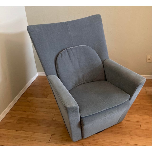 1990s Modern Comfortable Chair & Ottoman For Sale - Image 12 of 14