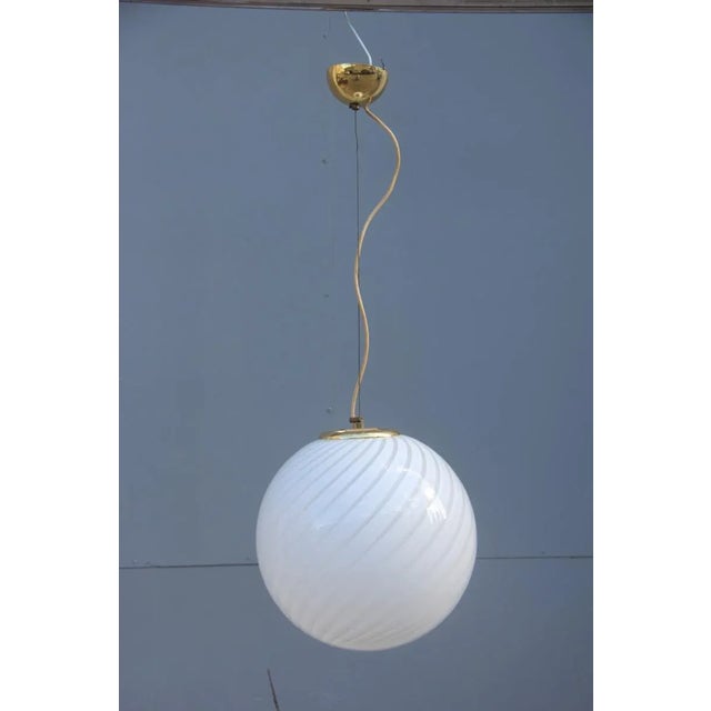 Metal Vintage Murano Glass Ceiling Lamp from VeArt For Sale - Image 7 of 8