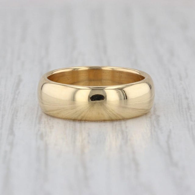 Gold Tiffany Forever Wedding Band 18k Yellow Gold Size 5.75 6mm Ring, Size 5.75 For Sale - Image 8 of 8