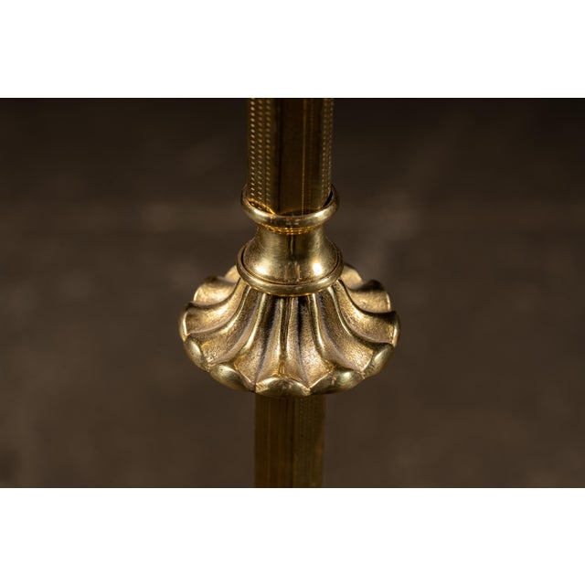 Antique Brass Bridge Arm Floor Lamp For Sale - Image 10 of 11