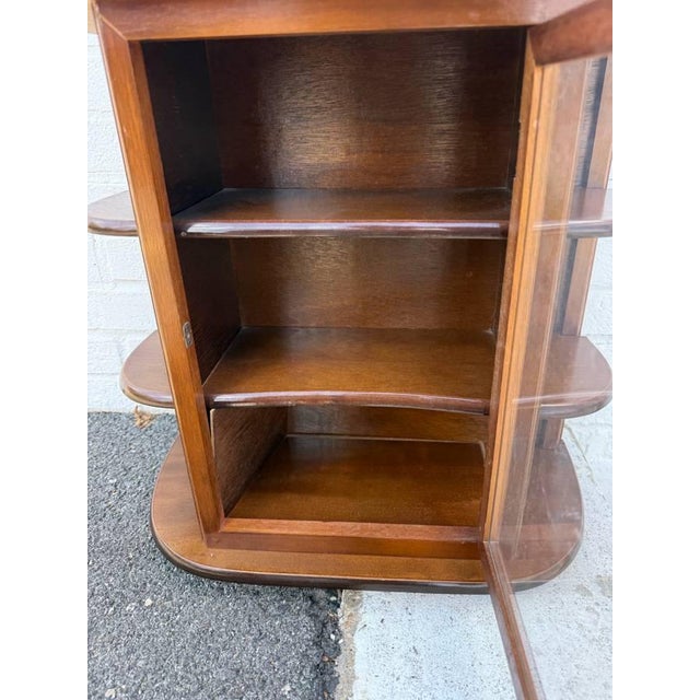 Brown Vintage Wooden Display Hanging Cabinet With Glass Door For Sale - Image 8 of 15