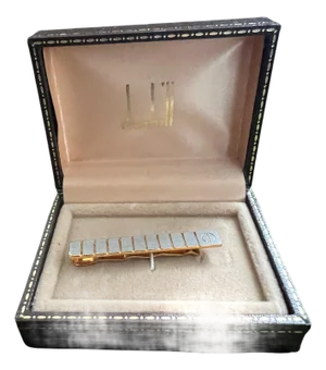Rare Vintage Dunhill Gold Plated Tie Clip With Original Dunhill Case Circa 1960