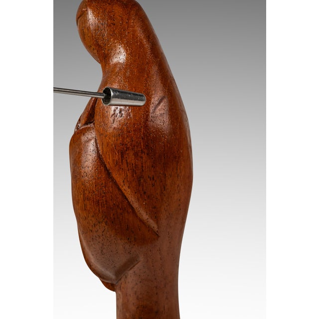 Mid-Century Danish Modern Abstract Hand-Carved Sculpture Depicting Mother Mary in Solid Teak, Usa, C. 1960s For Sale - Image 18 of 18