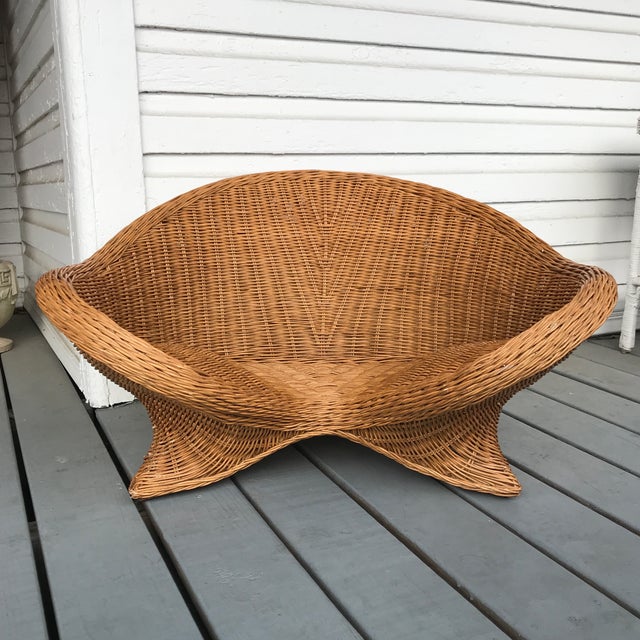 Mid Century Rattan Lotus Meditation Chair Chairish