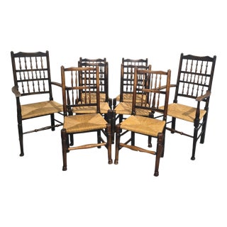 Harlequin Kitchen Dining Chairs, 1880, Set of 8 For Sale